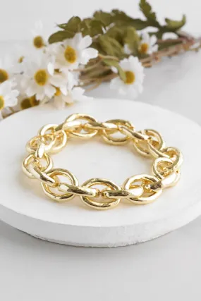 Chunky Chain Bracelet in Shiny Gold