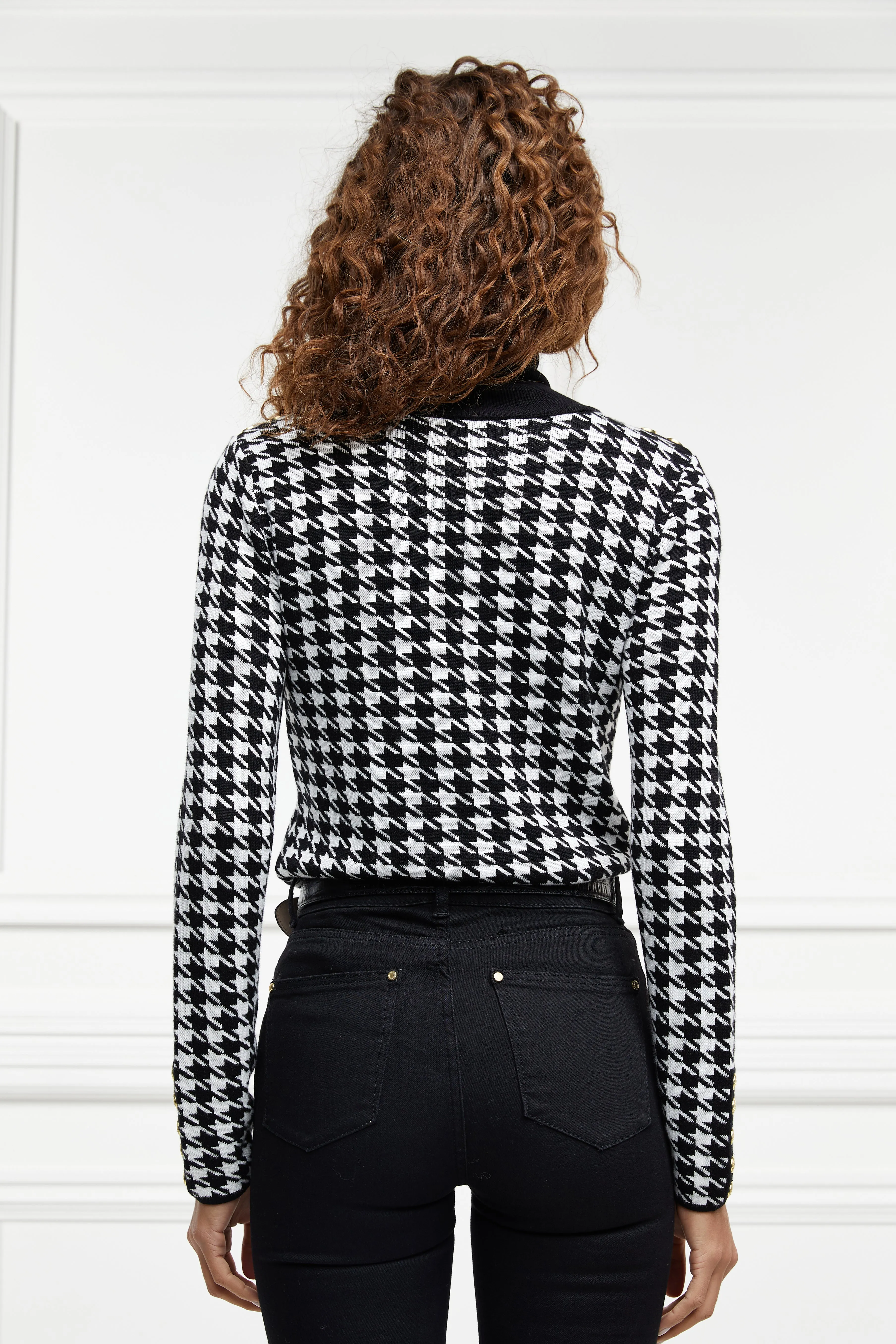 Classic Roll Neck Knit (Houndstooth)