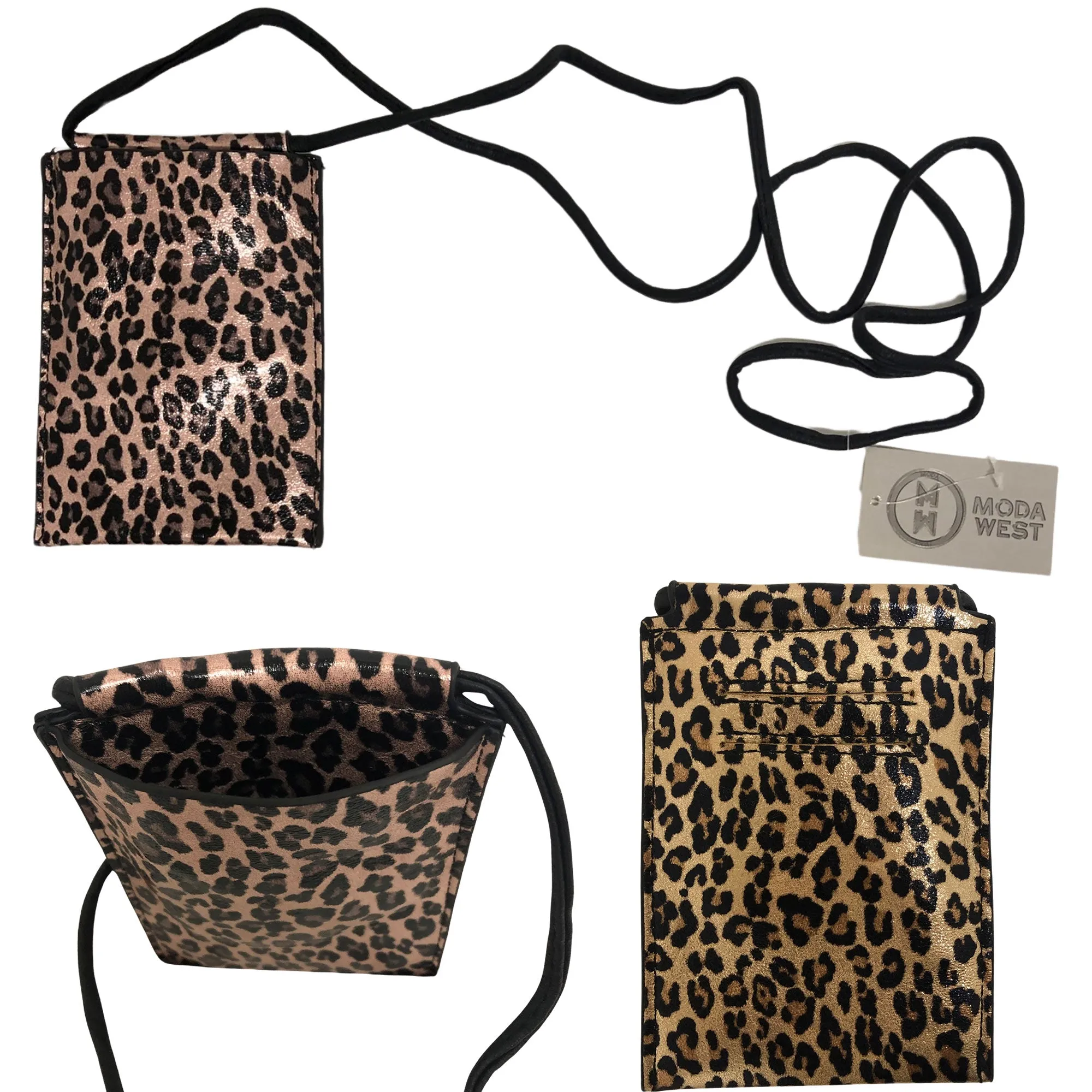 CLEARANCE CROSSBODY BAG LEOPARD PRINTS (CASE OF 48 - $1.75 / PIECE)  Wholesale Crossbody Bag in Assorted Colors SKU: M186-LEO-48