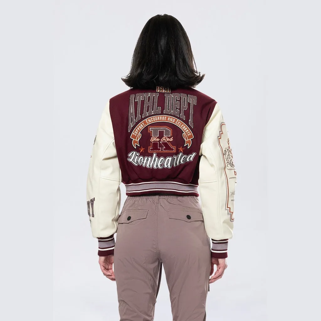 Collared Varisty Jacket - Windsor Wine