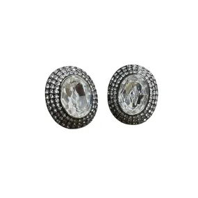 Costume Jewelry Vintage Crystal Clip-on Earrings