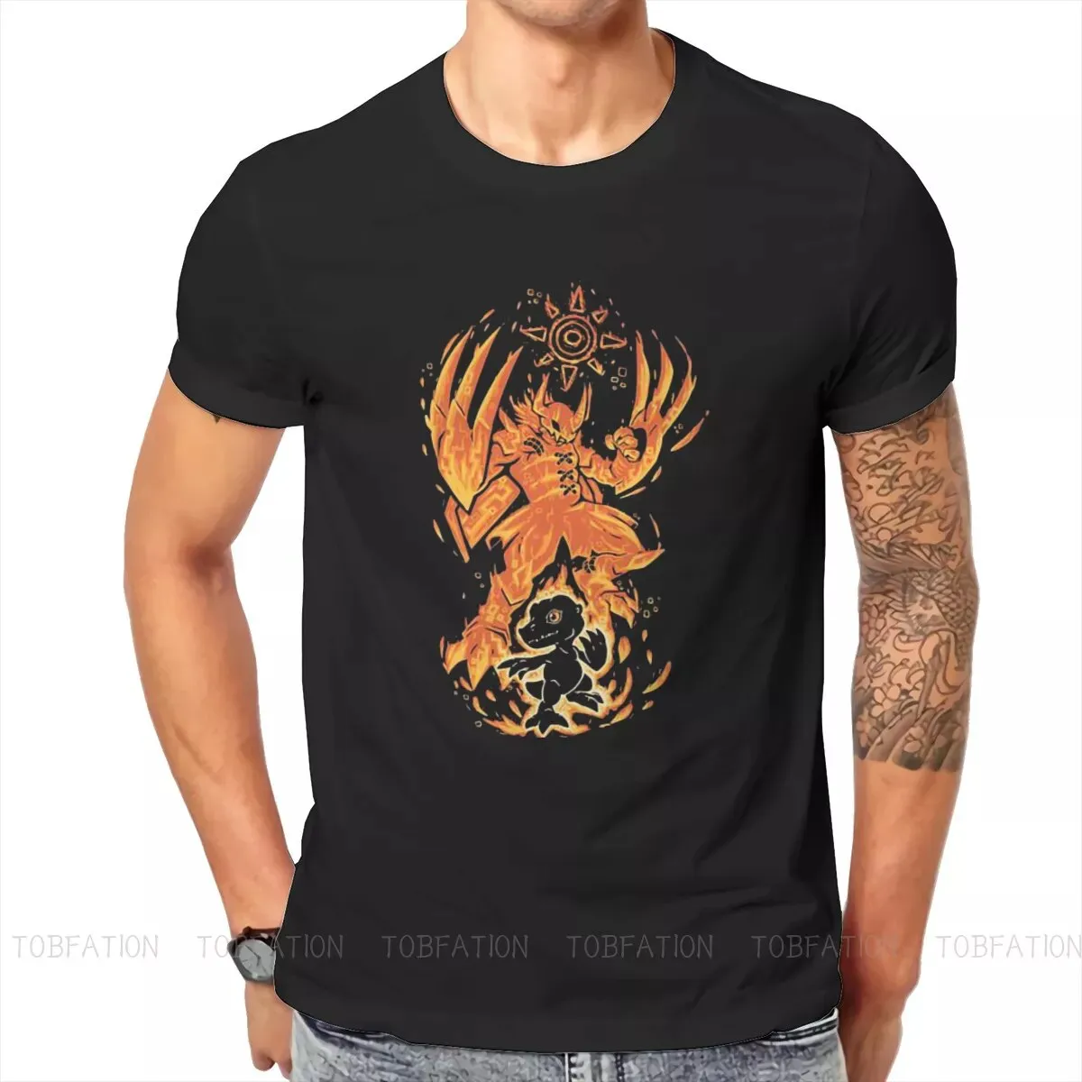 Digimon Adventure Wargreymon Anime T-Shirt Youth O Neck Men's Clothing (2)