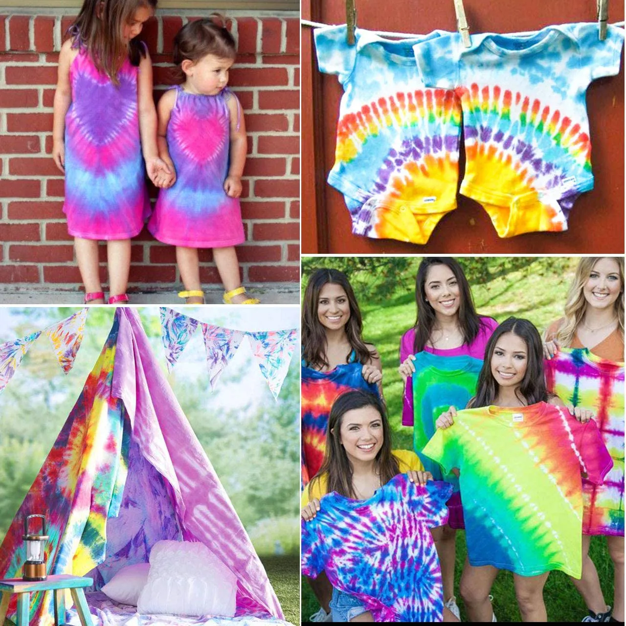 DIY Tie Dye Kits, Emooqi 32 Colours All-in-1 Tie Dye Set Contain 32 Bag Pigments, Rubber Bands, Gloves, Sealed Bag, Apron and Table Covers