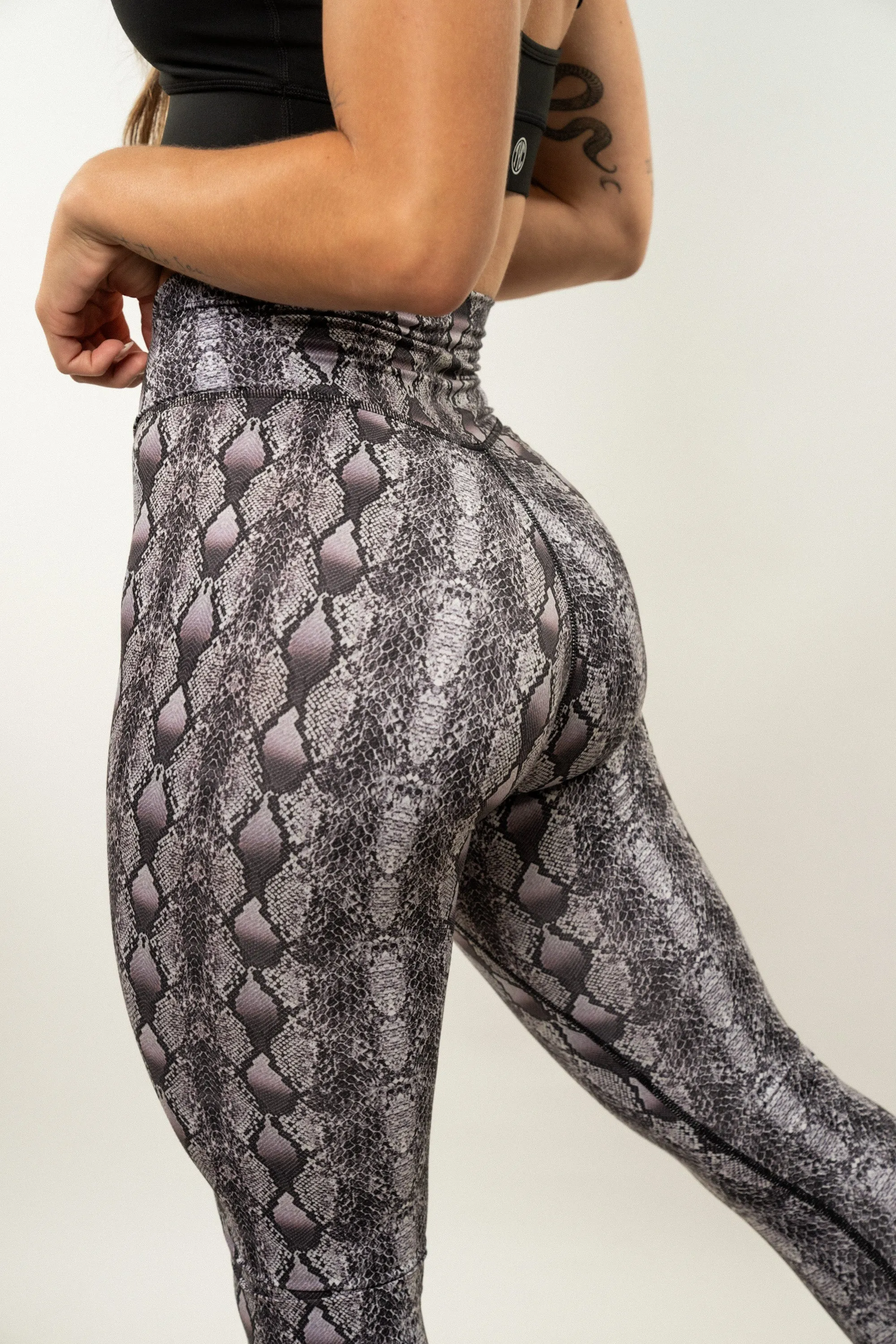 Effortless Vortex Classic Leggings - Purple Python