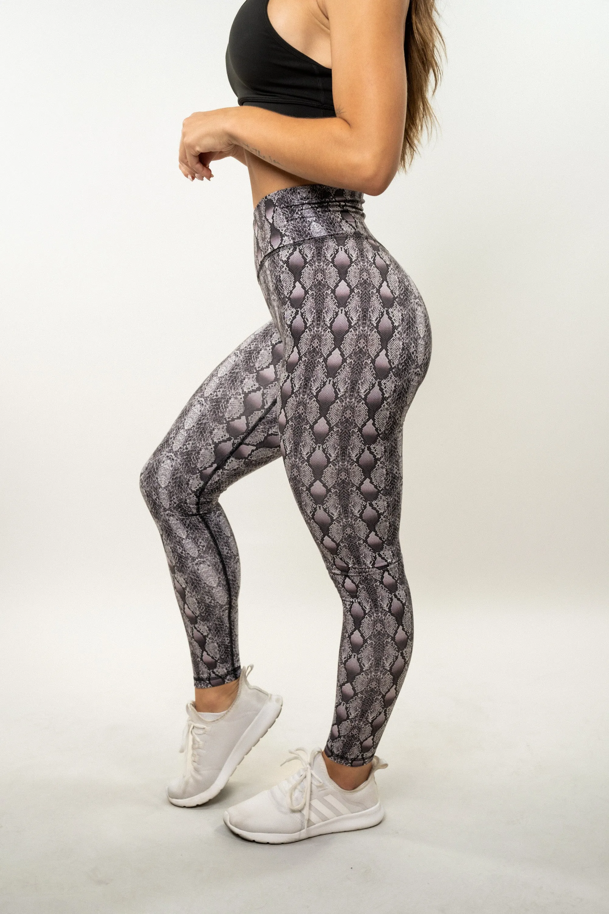 Effortless Vortex Classic Leggings - Purple Python