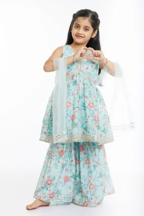 Elevate Her Festive Look with Girls Diwali Kurti and Sharara Sets