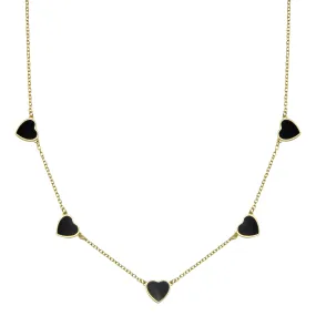 Enamel Multi Heart Necklace