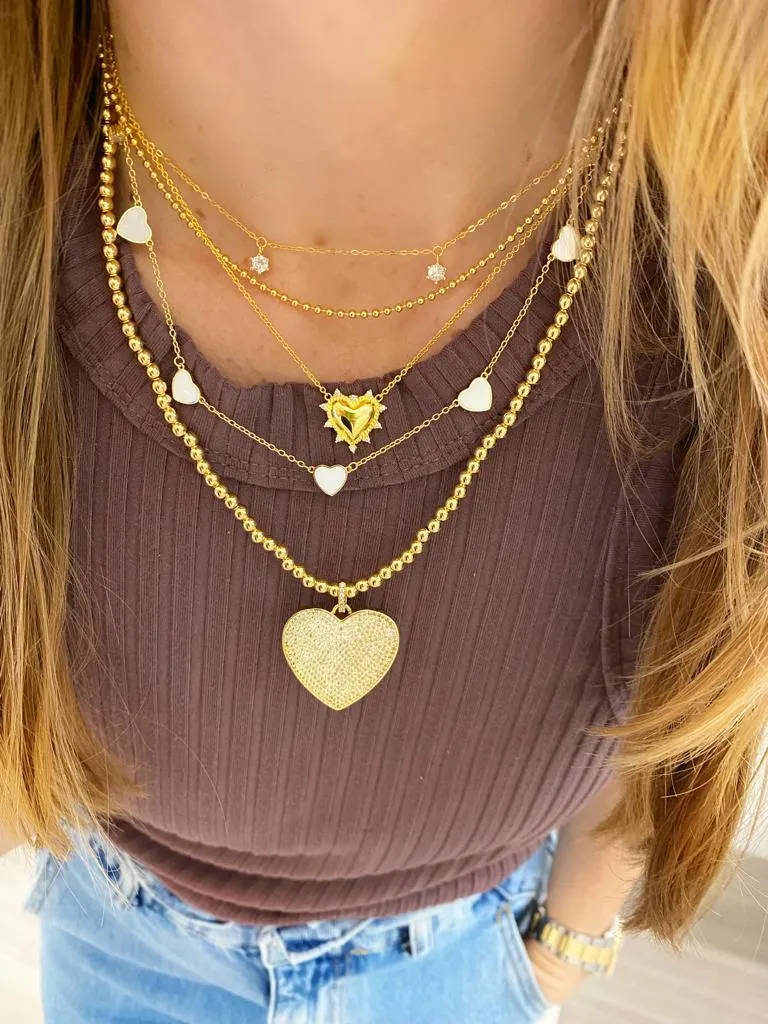 Enamel Multi Heart Necklace