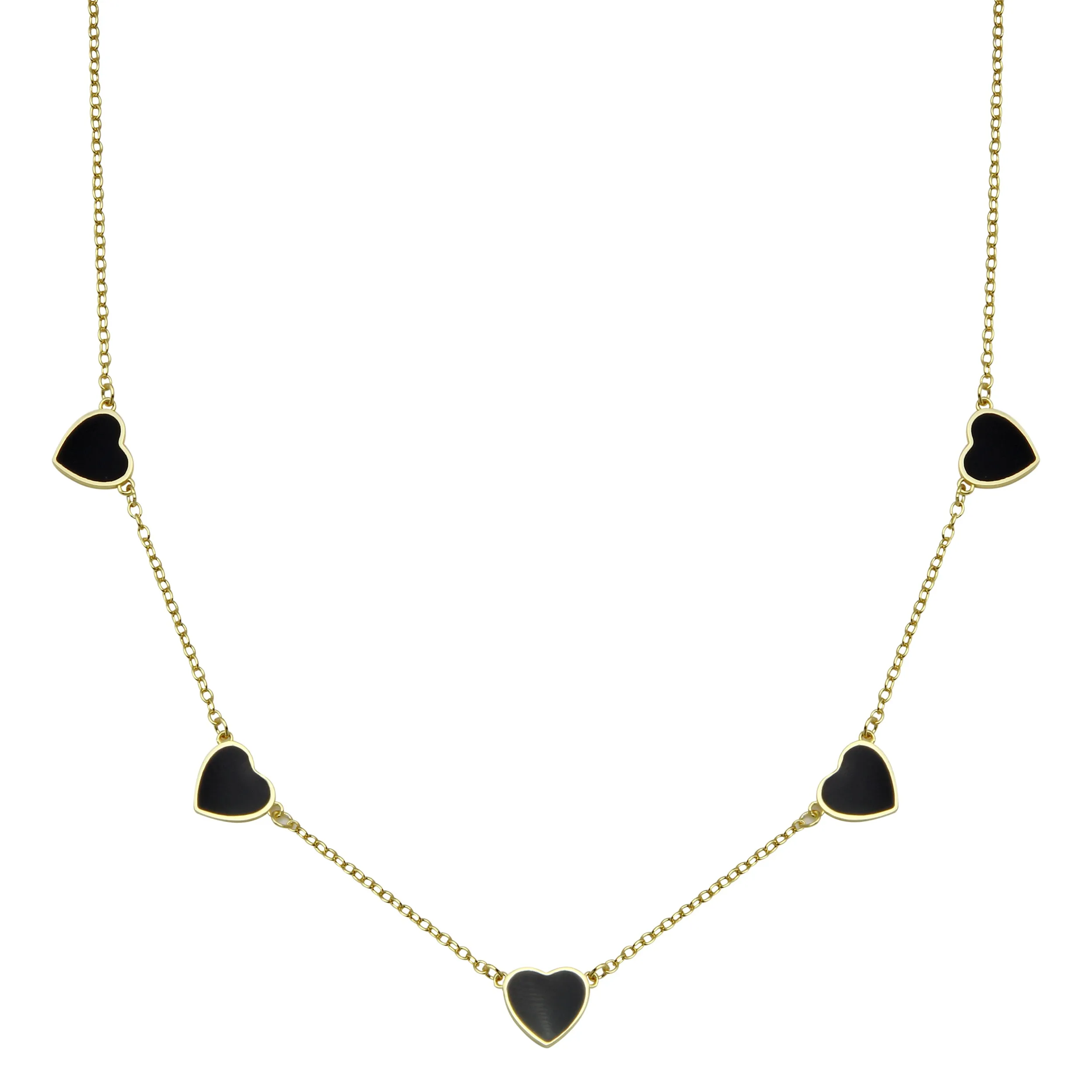 Enamel Multi Heart Necklace