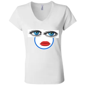 EYES LIPS B6005 Bella   Canvas Ladies' Jersey V-Neck T-Shirt