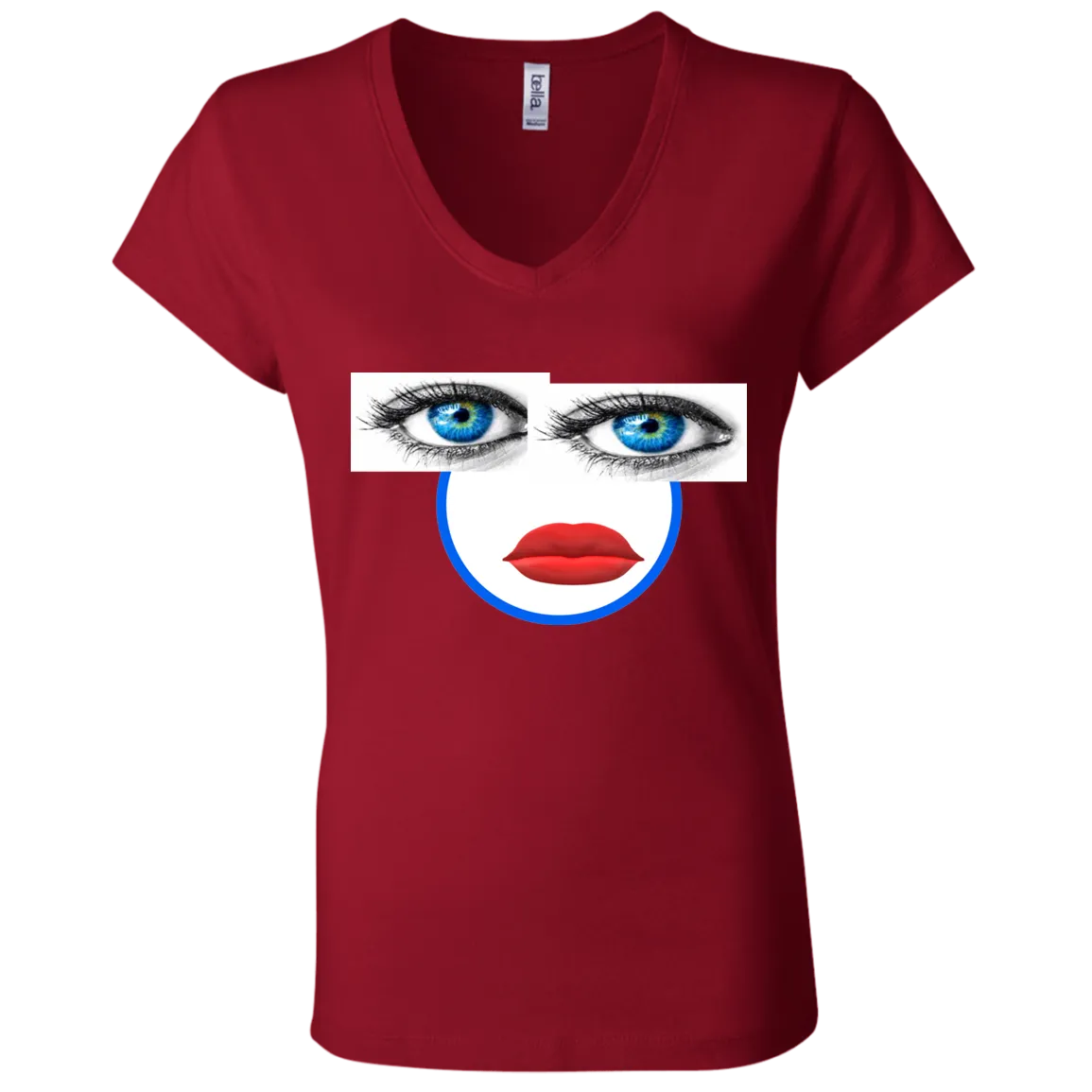 EYES LIPS B6005 Bella   Canvas Ladies' Jersey V-Neck T-Shirt