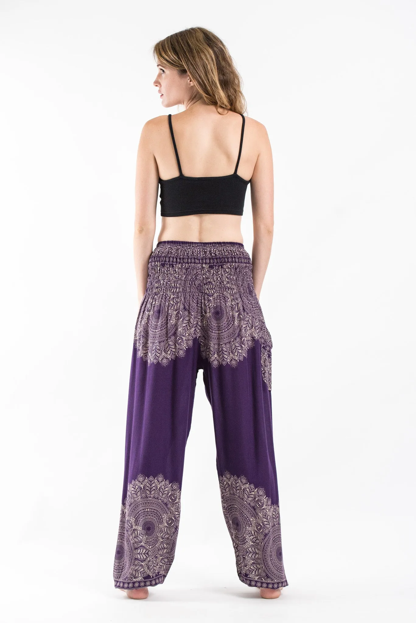 Floral Mandalas Women's Harem Pants in Purple