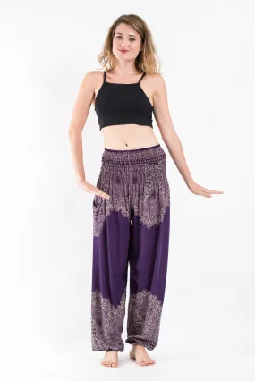 Floral Mandalas Women's Harem Pants in Purple