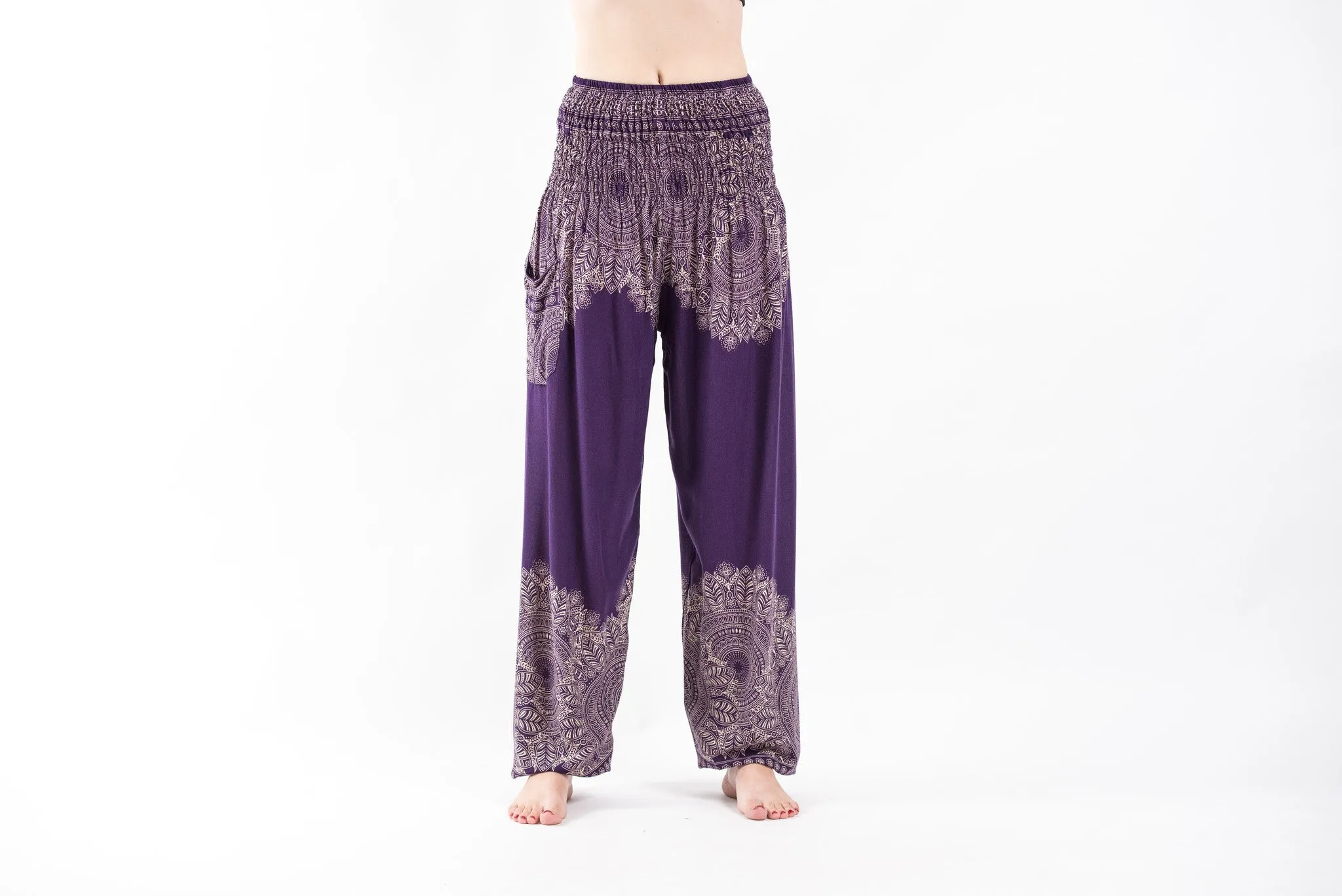 Floral Mandalas Women's Harem Pants in Purple