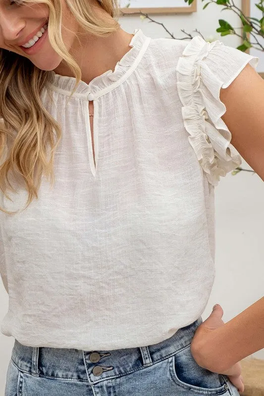 Flutter Ruffle Sleeve Blouse