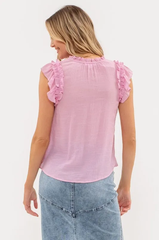 Flutter Ruffle Sleeve Blouse