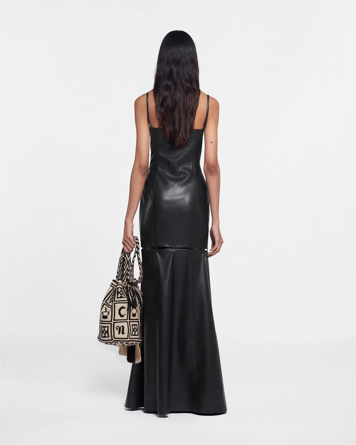 Freza - Okobor™ Alt-Leather Maxi Dress - Black