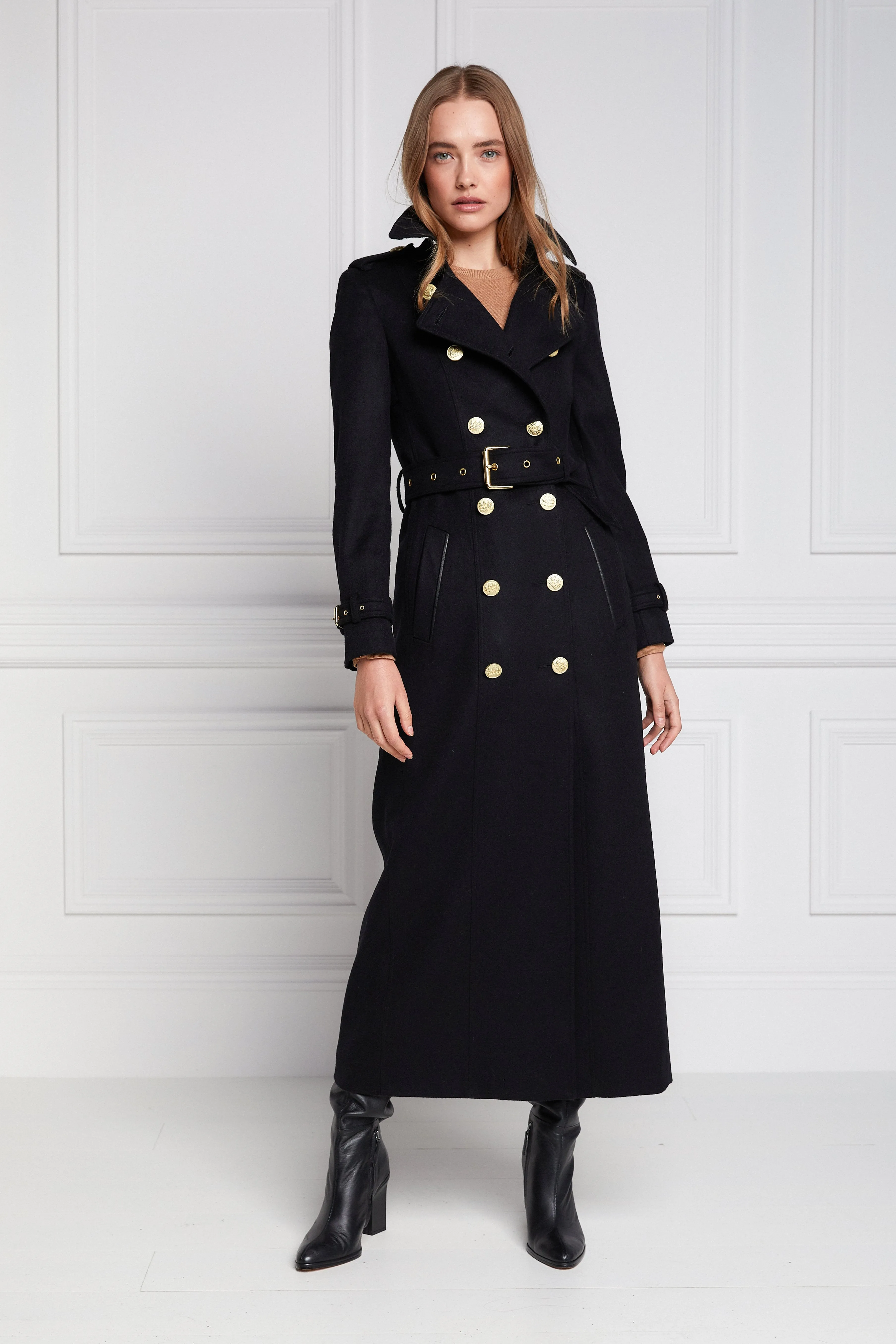 Full Length Marlborough Trench Coat (Soft Black)