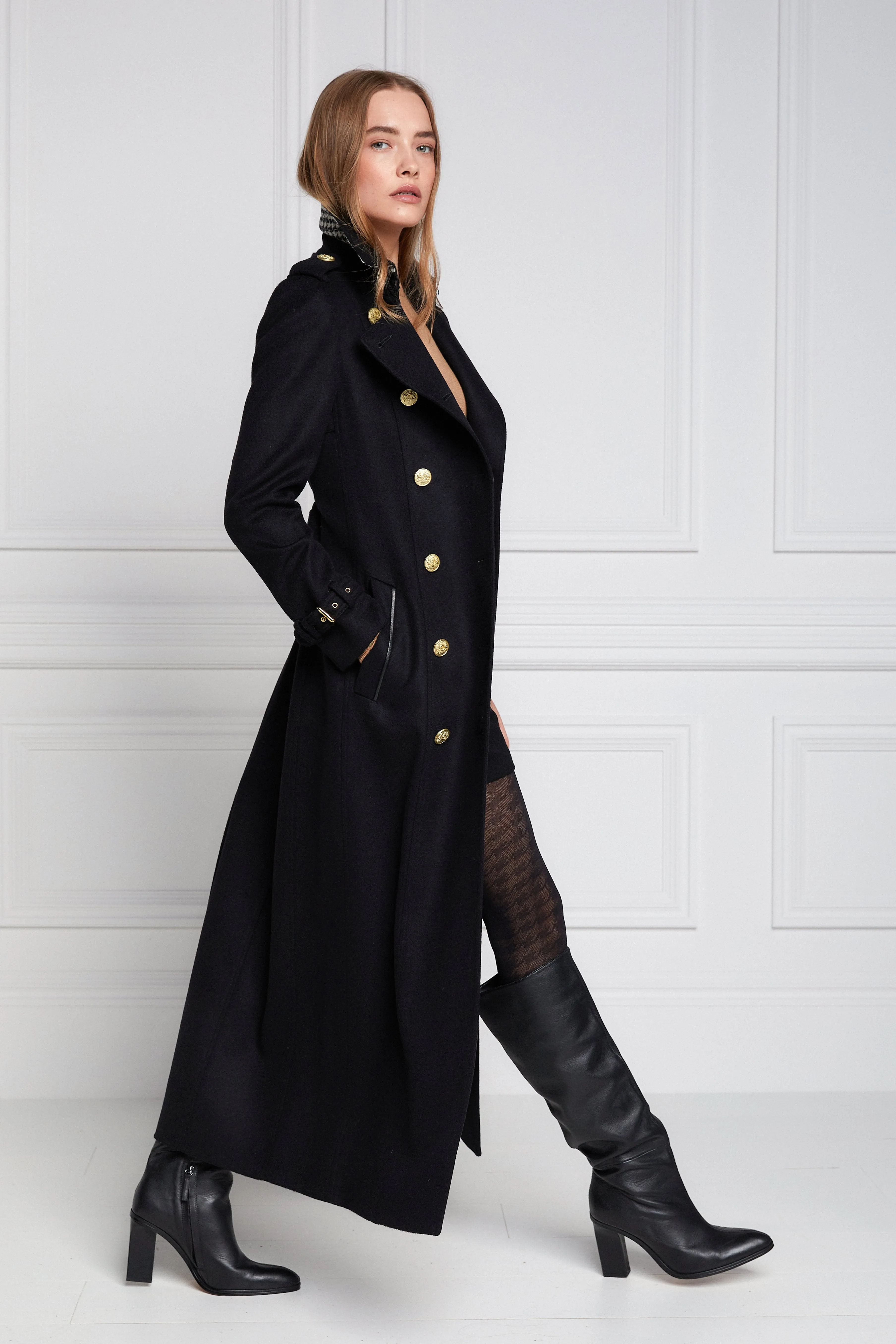 Full Length Marlborough Trench Coat (Soft Black)