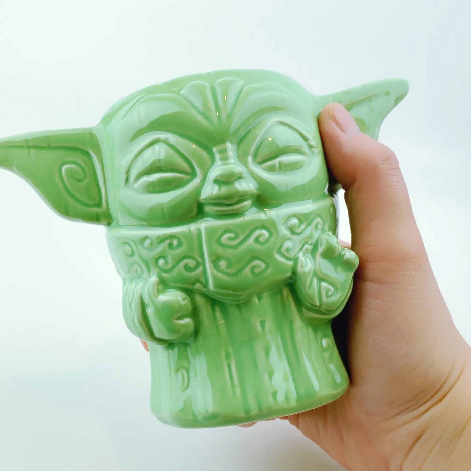 Geeki Tikis Star Wars "Baby Yoda" Force Pose The Mandalorian The Child Tiki Style Ceramic Drinking Mug