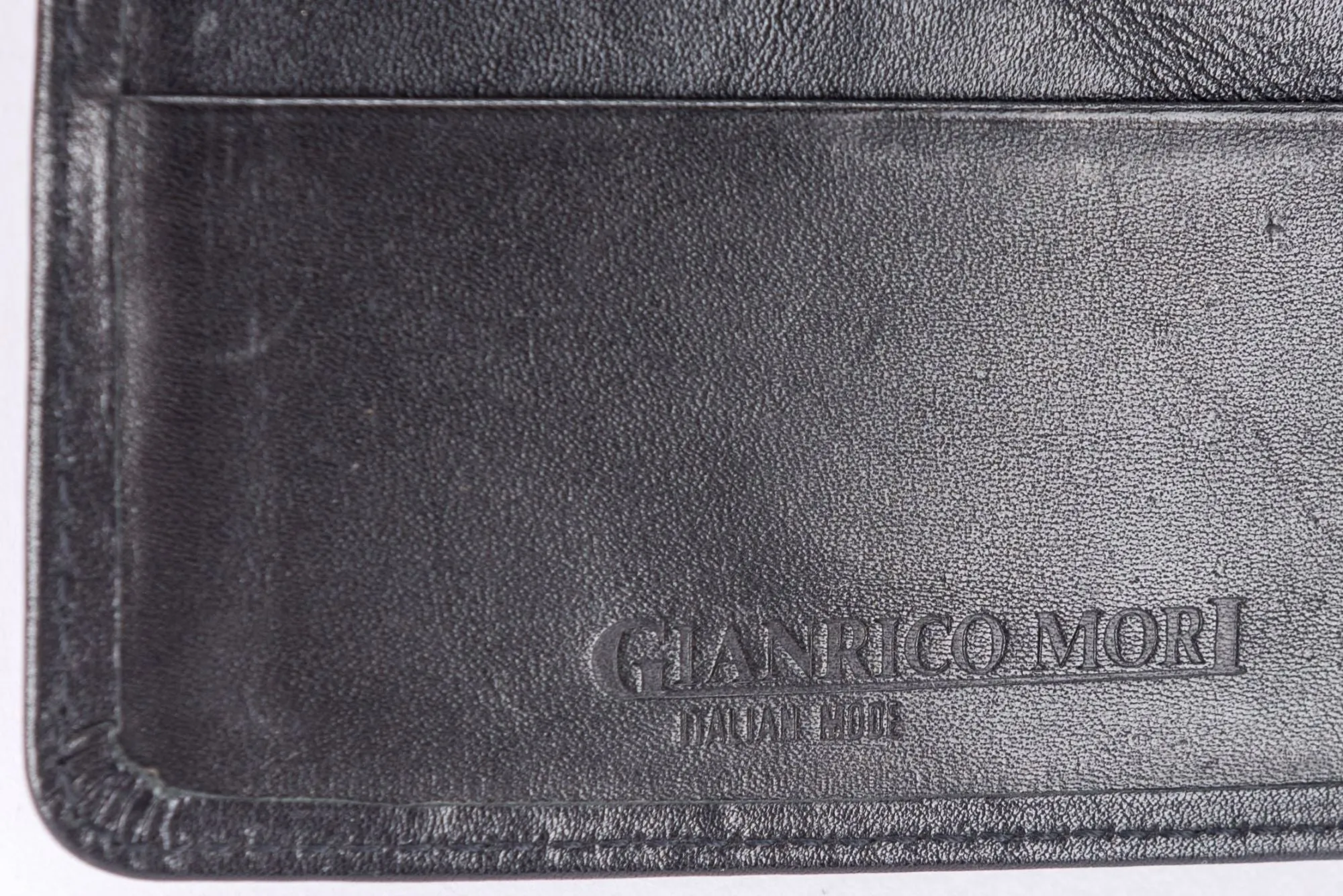 Gianrico Mori Black Leather Passport Holder