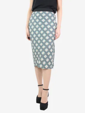 Green printed slip-on skirt - size S