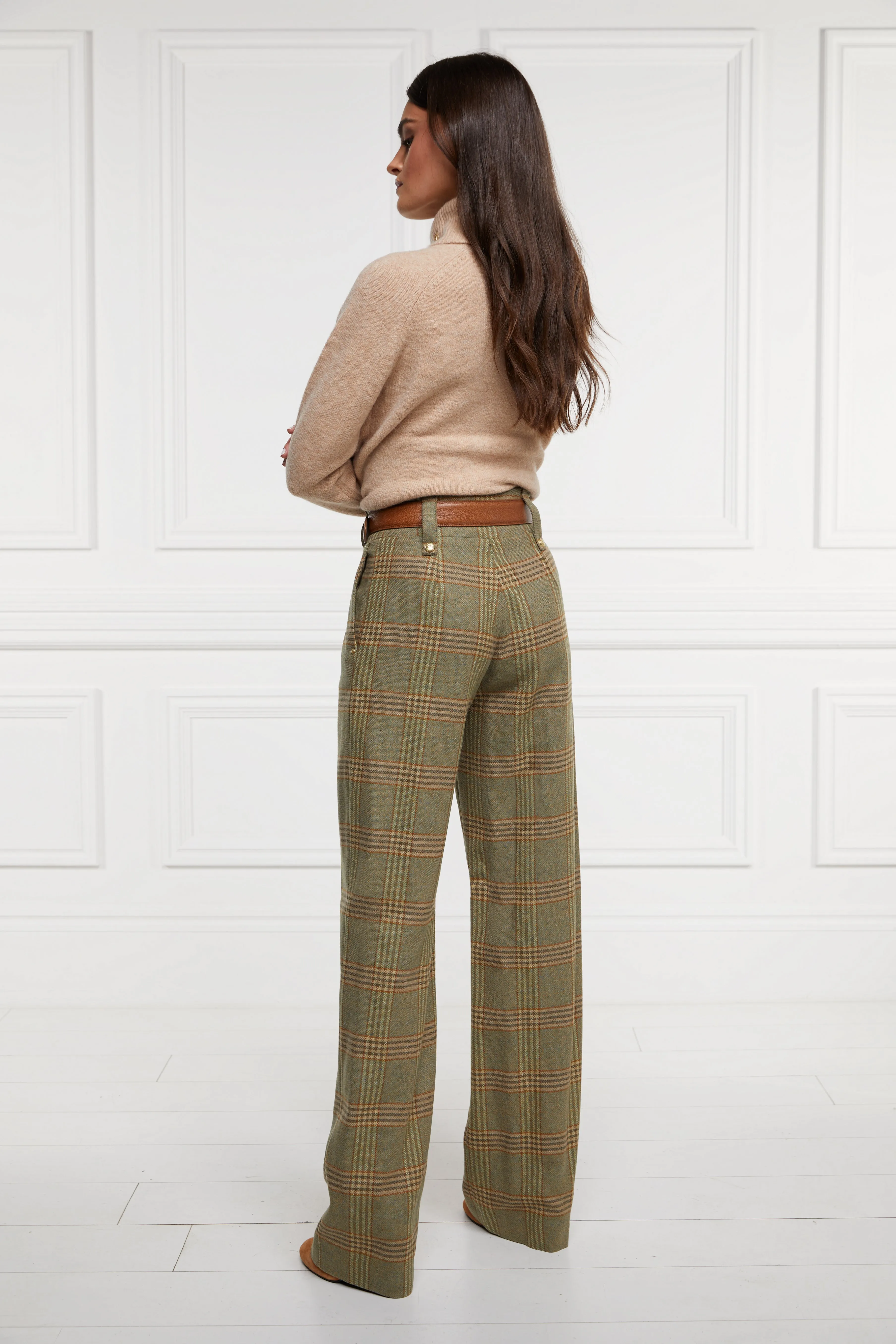 High Waisted Straight Trouser (Leveret)