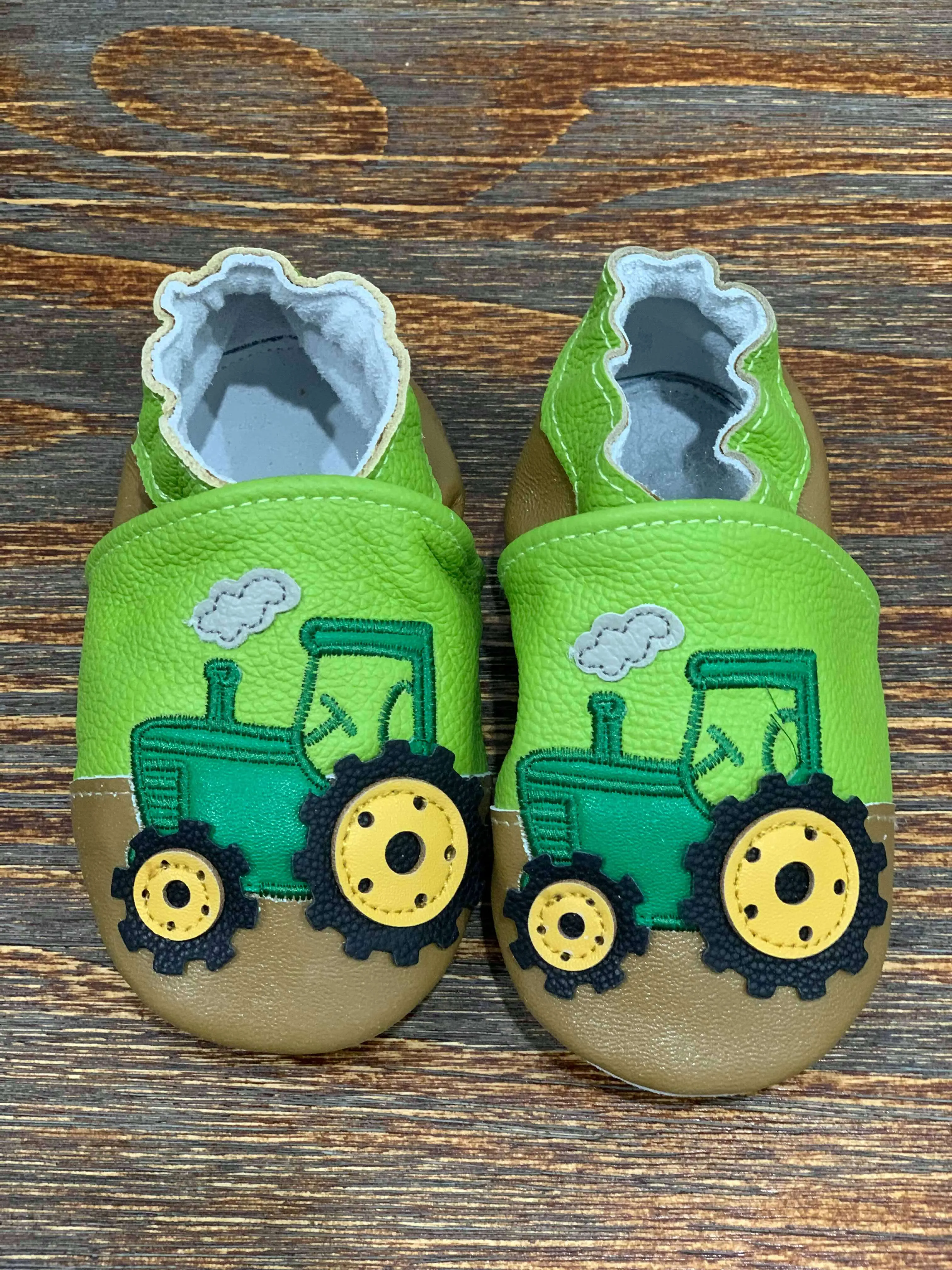 Infant Boys Cartoon Tractor Moccasin Shoes