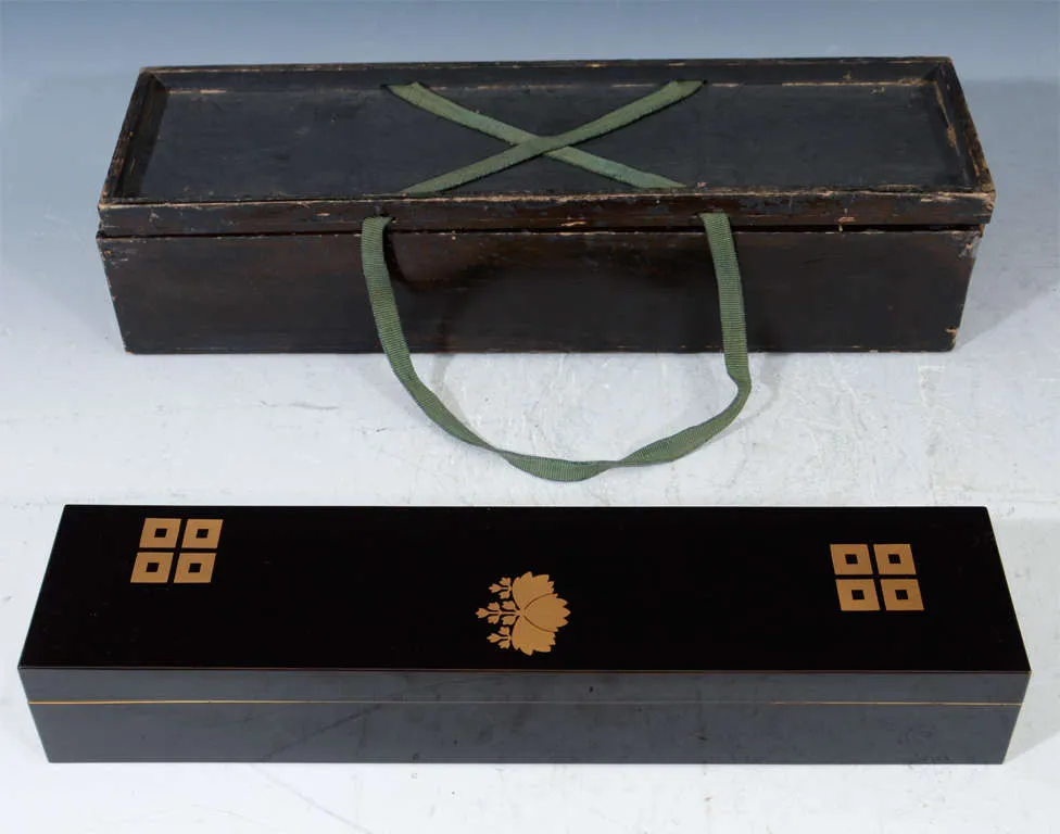 Japanese Lacquered Box with Original Case from the Meiji Period