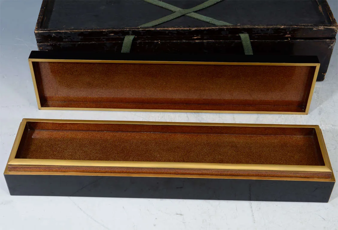 Japanese Lacquered Box with Original Case from the Meiji Period