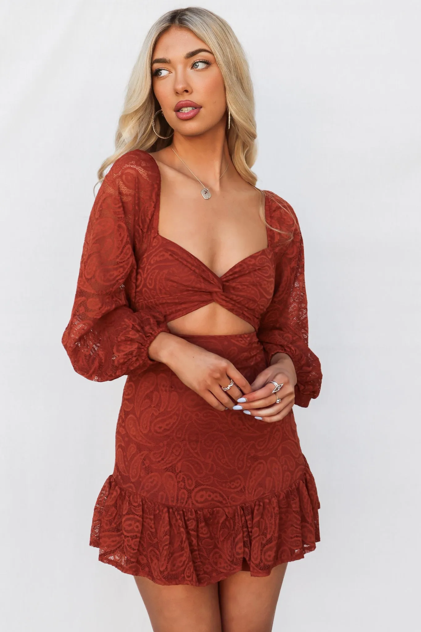 Jayla Mini Dress - Rust