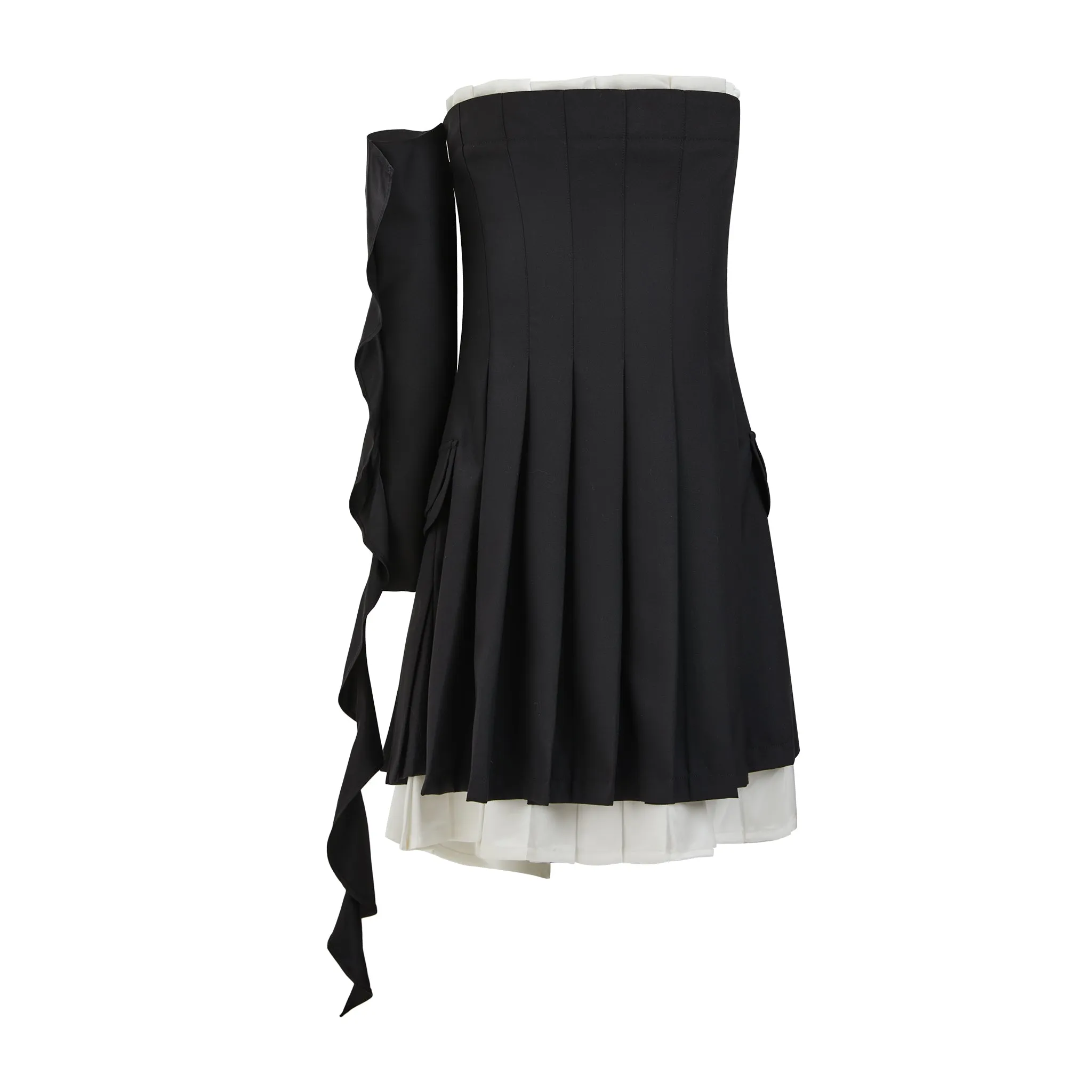 Kari Asymmetry Pleated Mini Dress