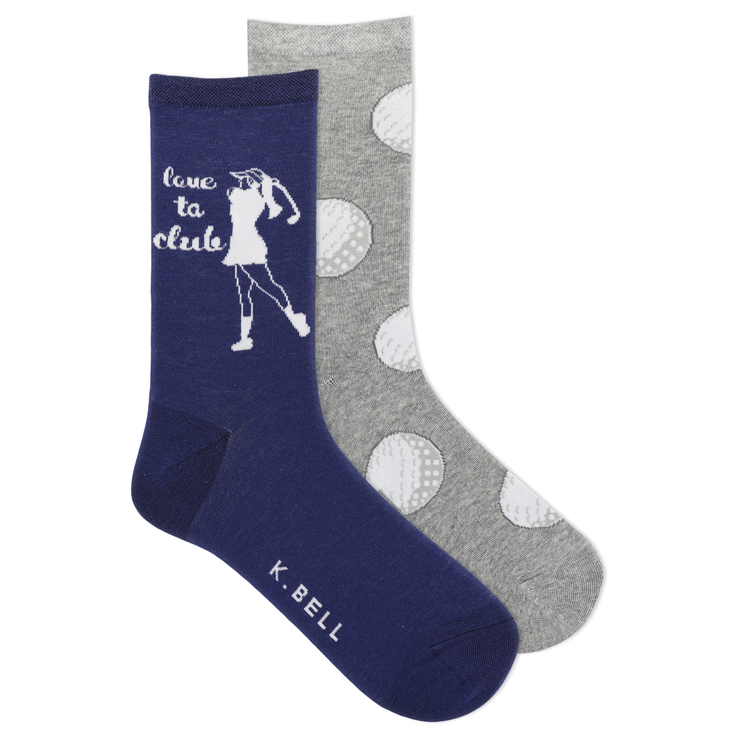 K.Bell Women's Love to Club Crew Sock 2 Pair Pack Gift Box