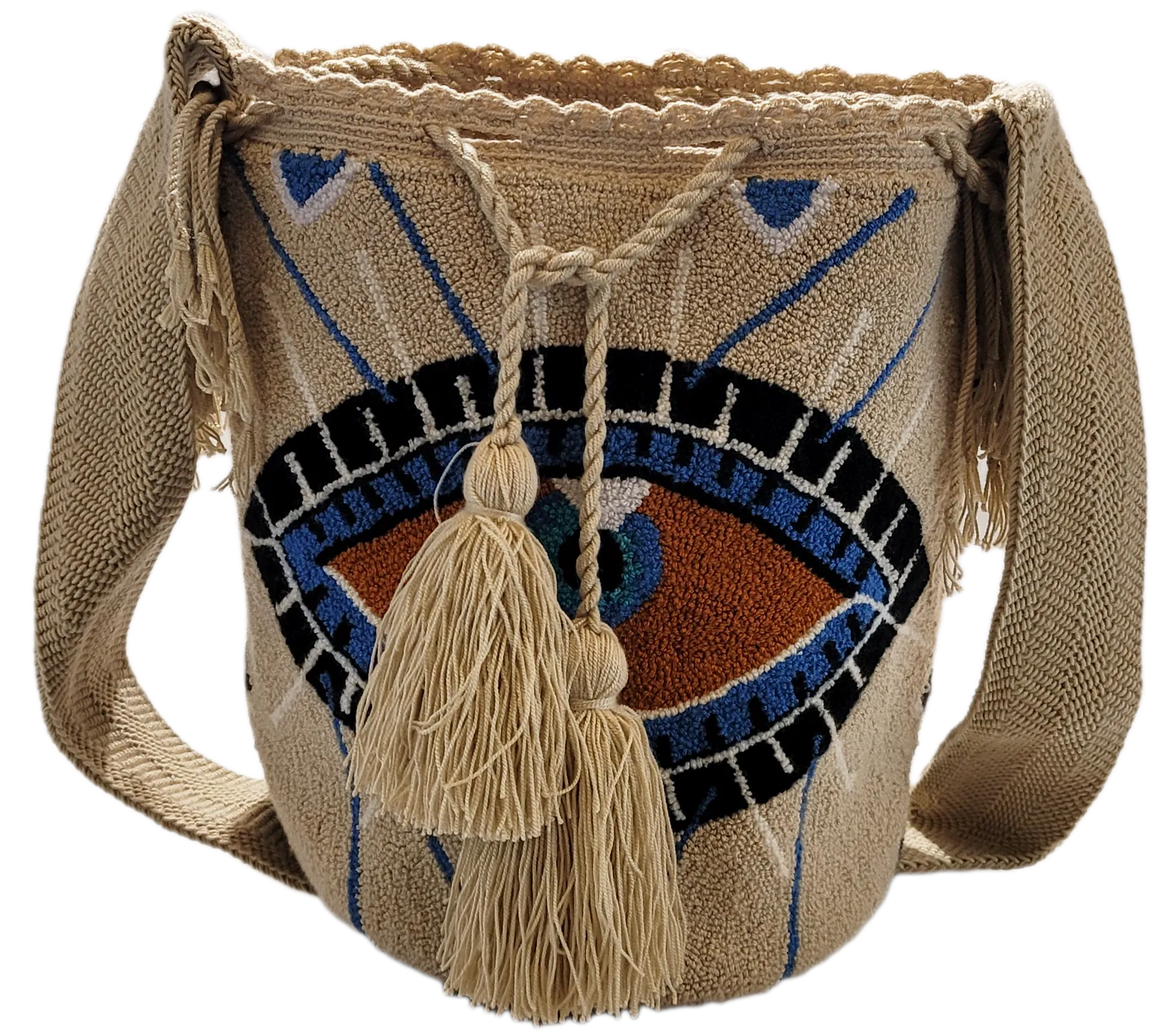 Kennedy Large Handmade Punch-needle Wayuu Mochila Bag