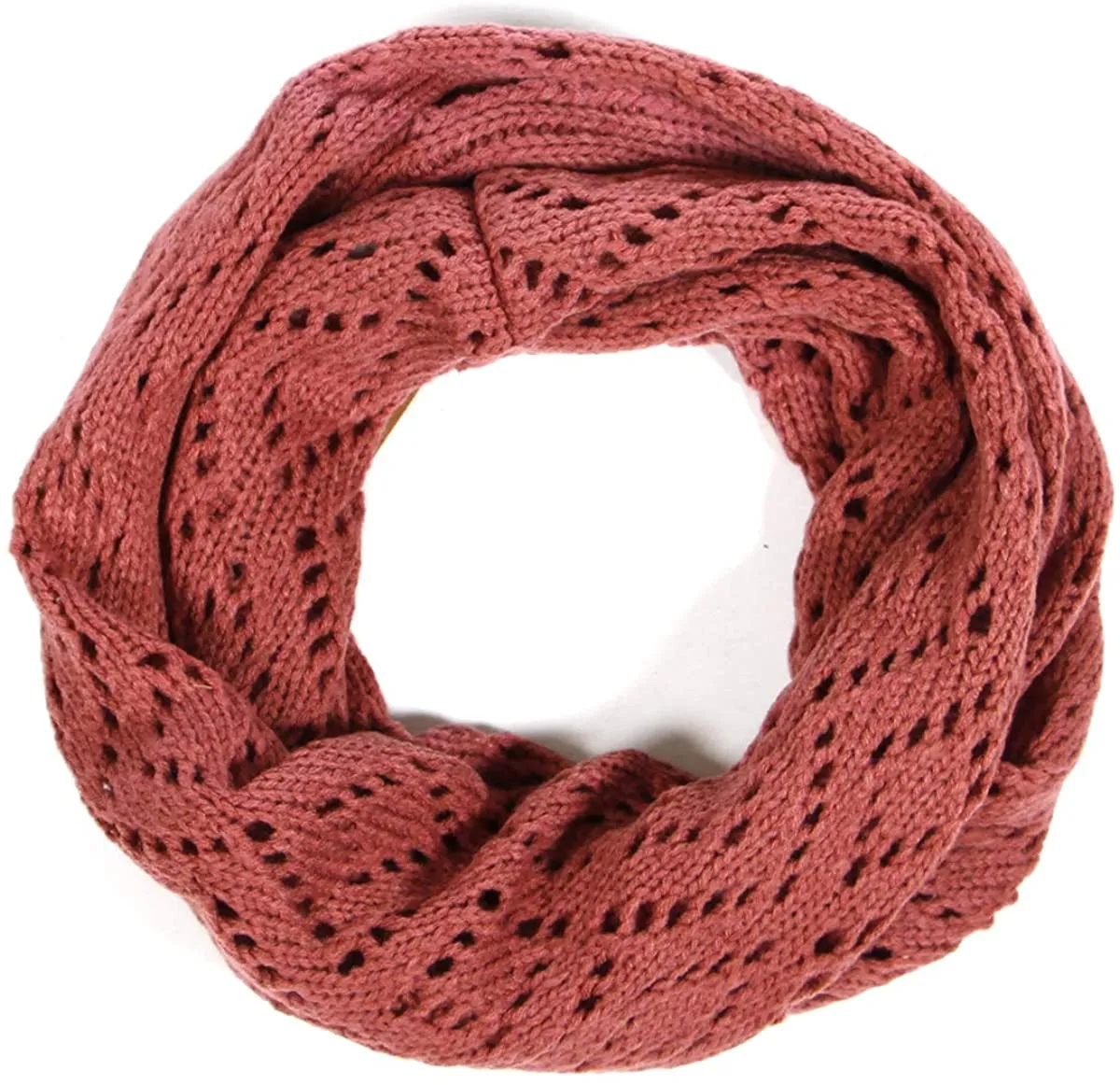 Knit Infinity Scarves for Women Thick Winter Scarf Warm Cable Knit Red Black Infinity Scarf Circle Loop Scarf