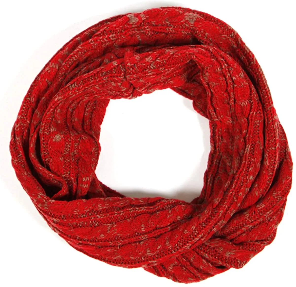 Knit Infinity Scarves for Women Thick Winter Scarf Warm Cable Knit Red Black Infinity Scarf Circle Loop Scarf