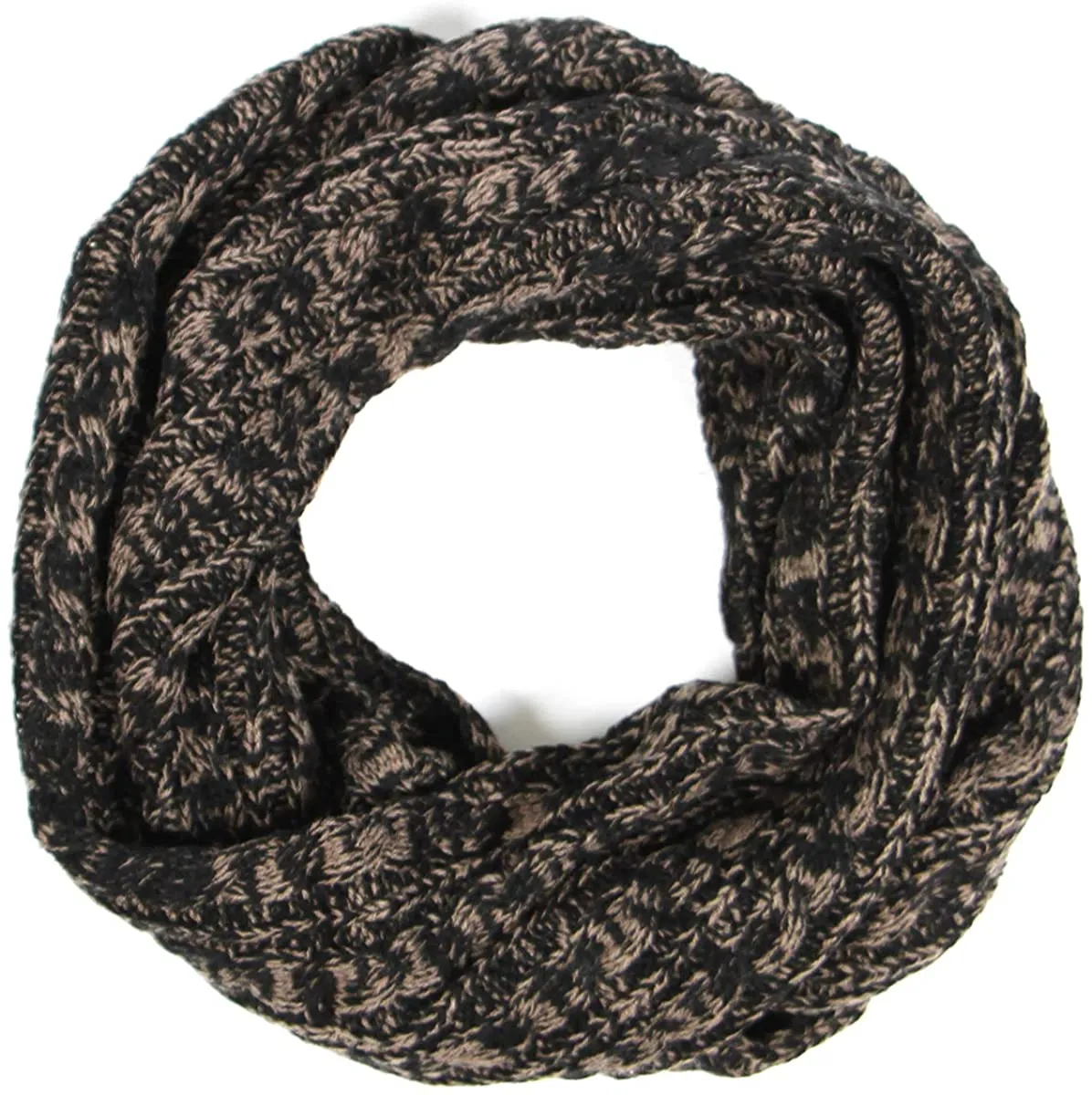 Knit Infinity Scarves for Women Thick Winter Scarf Warm Cable Knit Red Black Infinity Scarf Circle Loop Scarf