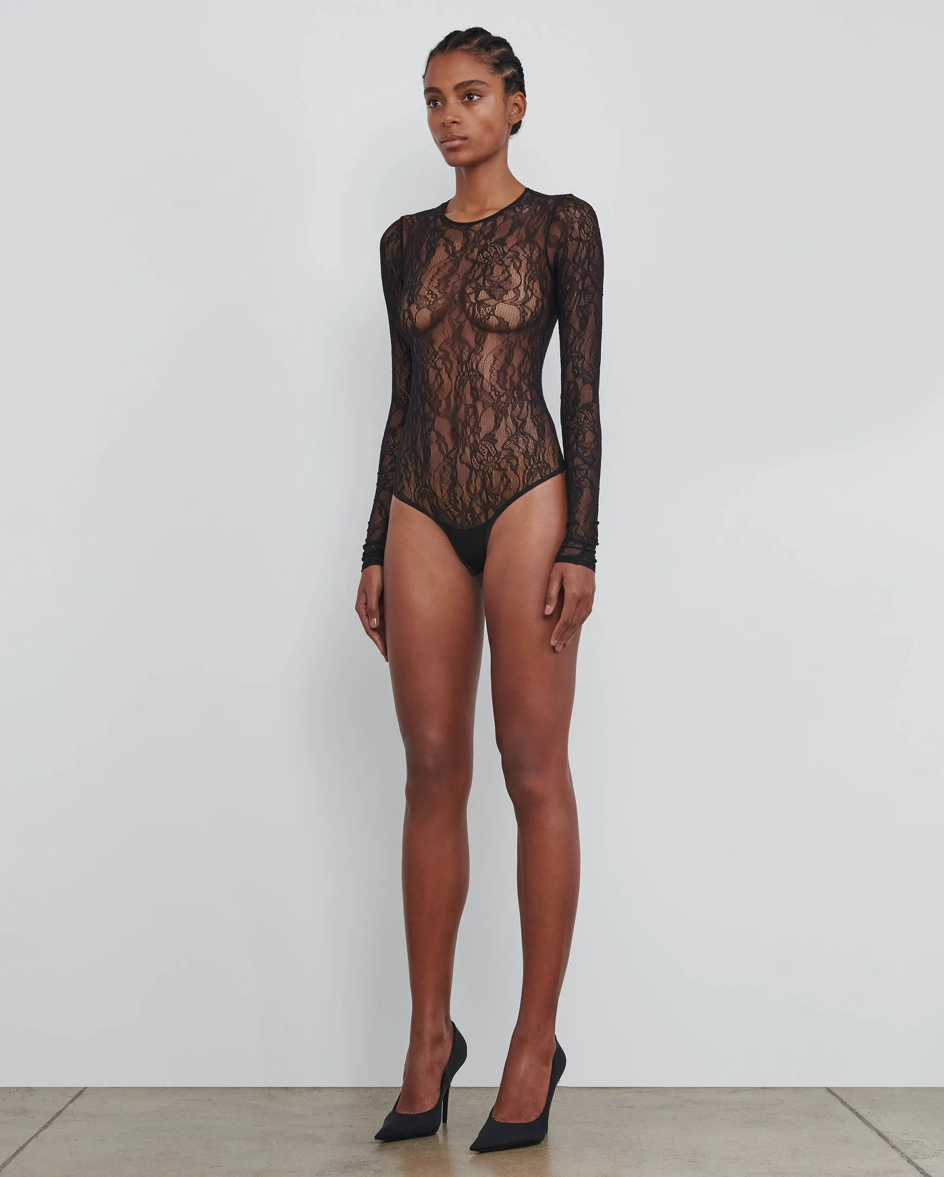 LACE BODYSUIT/ BLACK