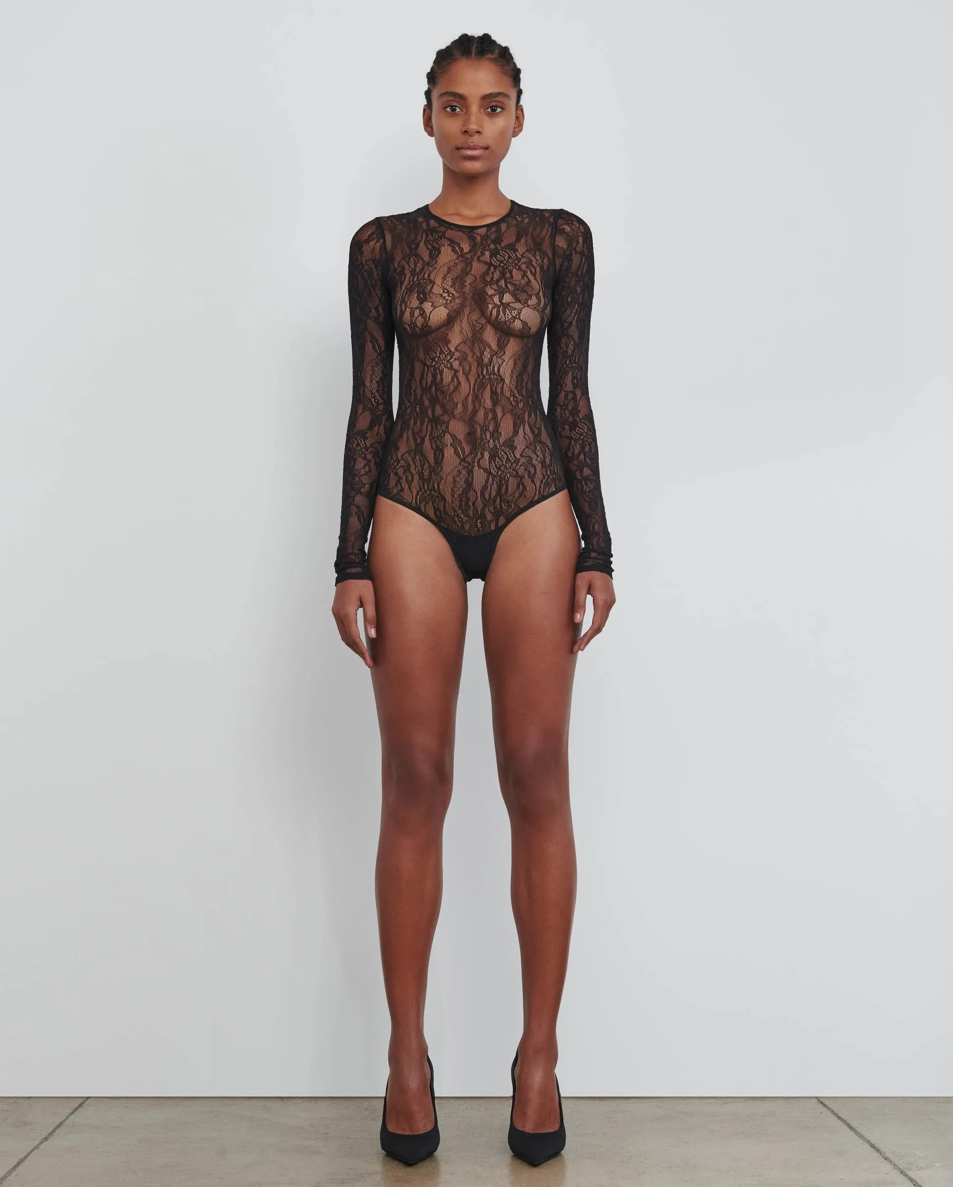 LACE BODYSUIT/ BLACK