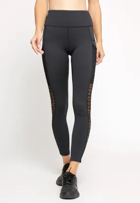 Lace Pocket Compression Leggings (Black)  – Athleiswim™