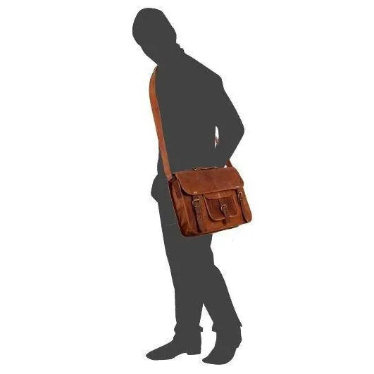 Large Men's Classic Leather Satchel