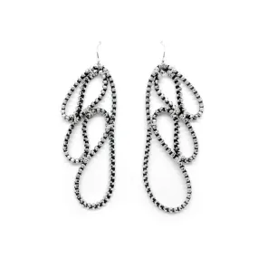 Leaf Zipper Earrings, Silver