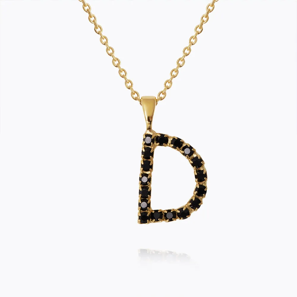 Letter Necklace D / Black