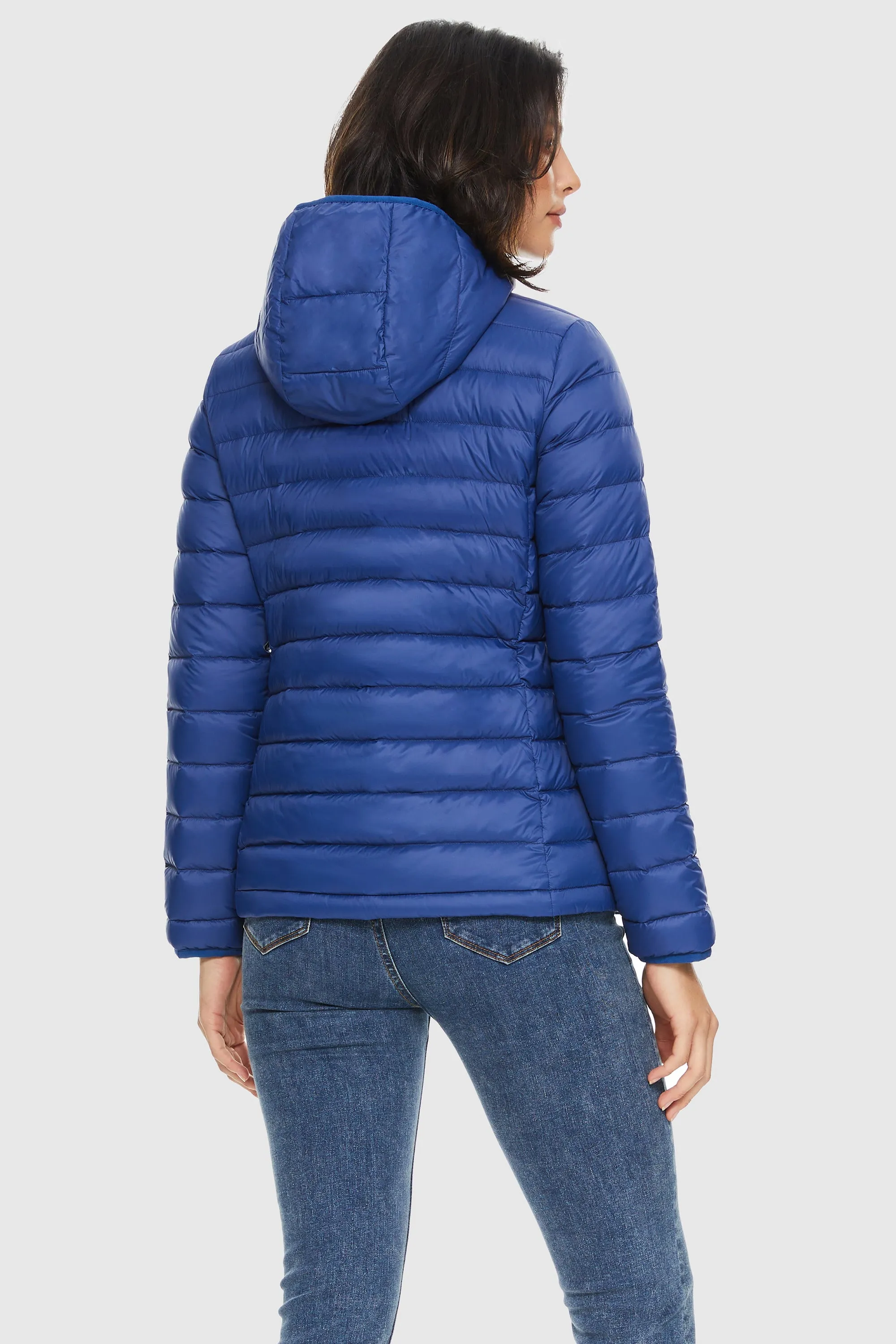 Lightweight Packable Down Jacket with Stand Collar