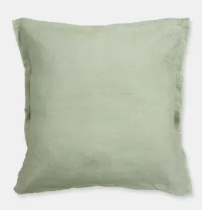 Linen Frayed Edge Cushion in Sage – 45 cm