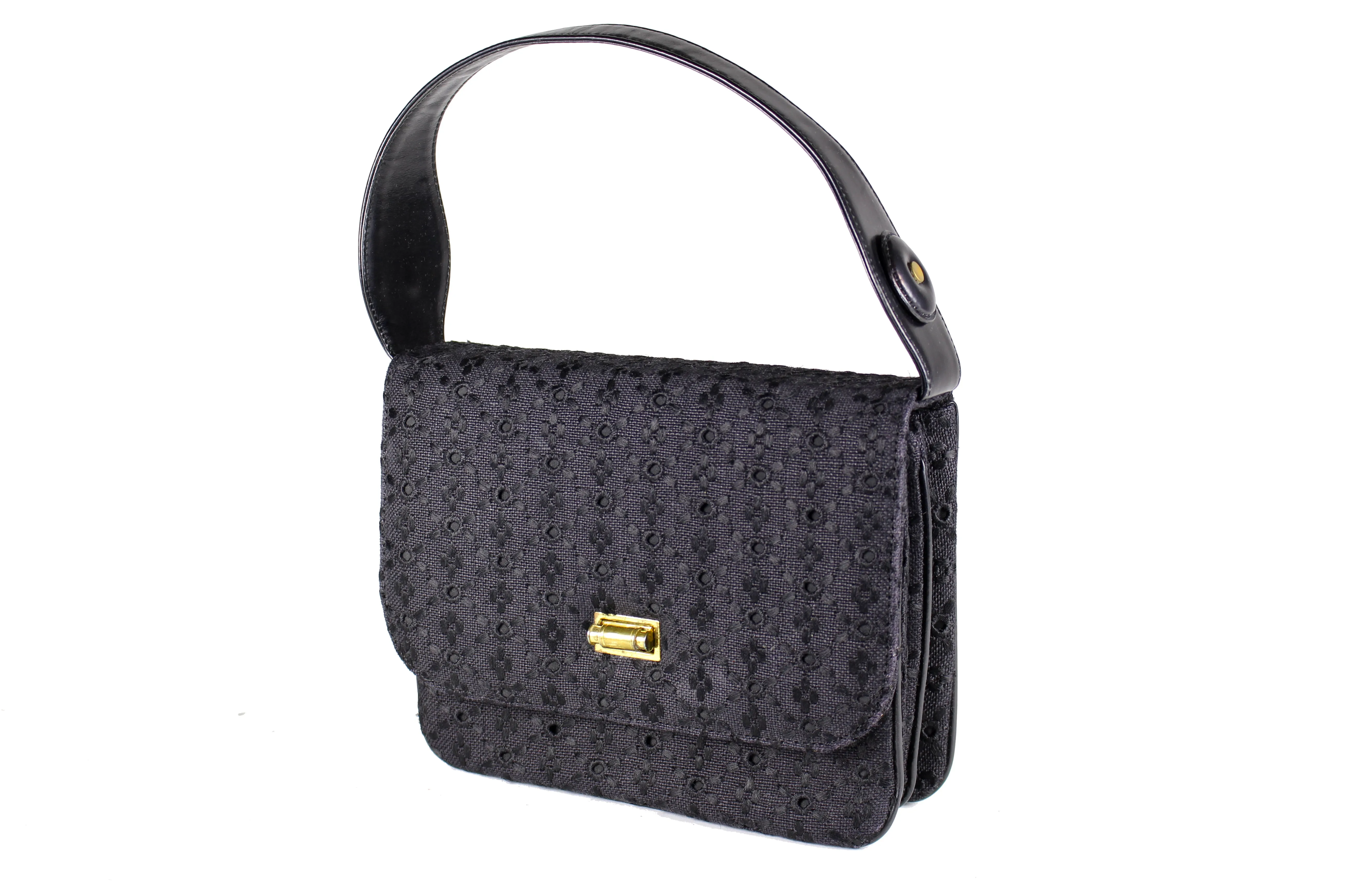 LOEWE black embroidered handbag