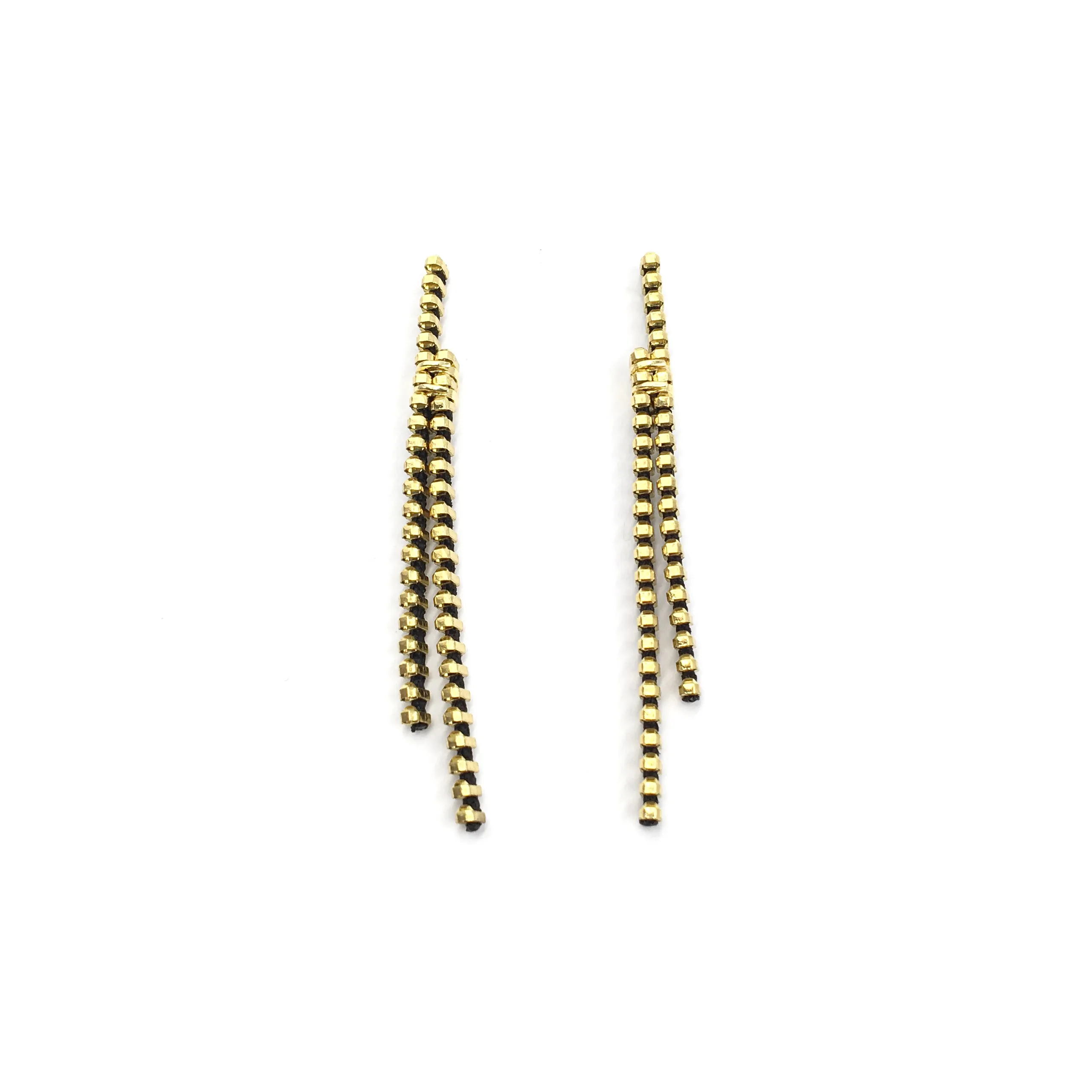 Long Line Earrings, Gold