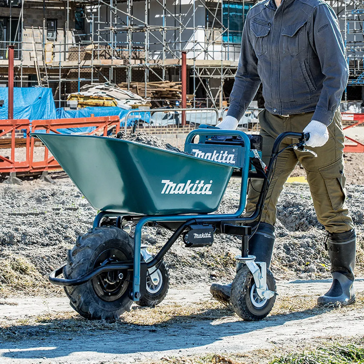 Makita DCU180PTX4 18V Brushless Wheelbarrow Bucket Frame with 2 x 5.0Ah Battery & Charger