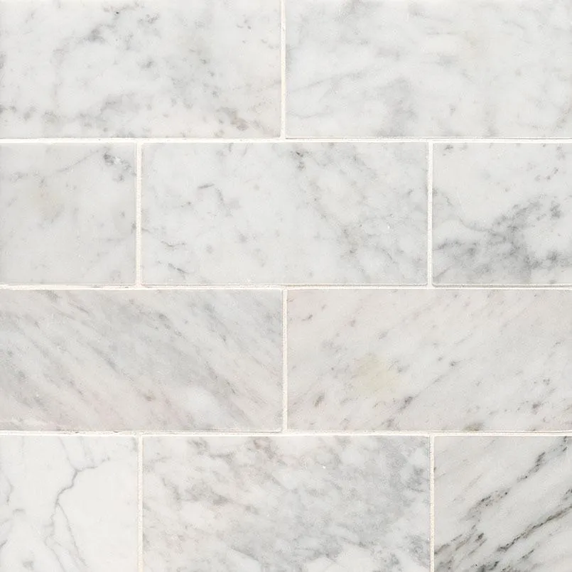 Marble Tile Collection Carrara White 3"x6" Honed