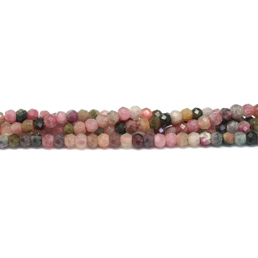 Multi Tourmaline 3x4mm Faceted Rondelle - 15-16 Inch